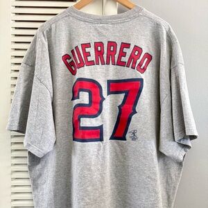 Vintage Majestic Anaheim Angels Vladimir Guerrero 27 Jersey Grey T-shirt